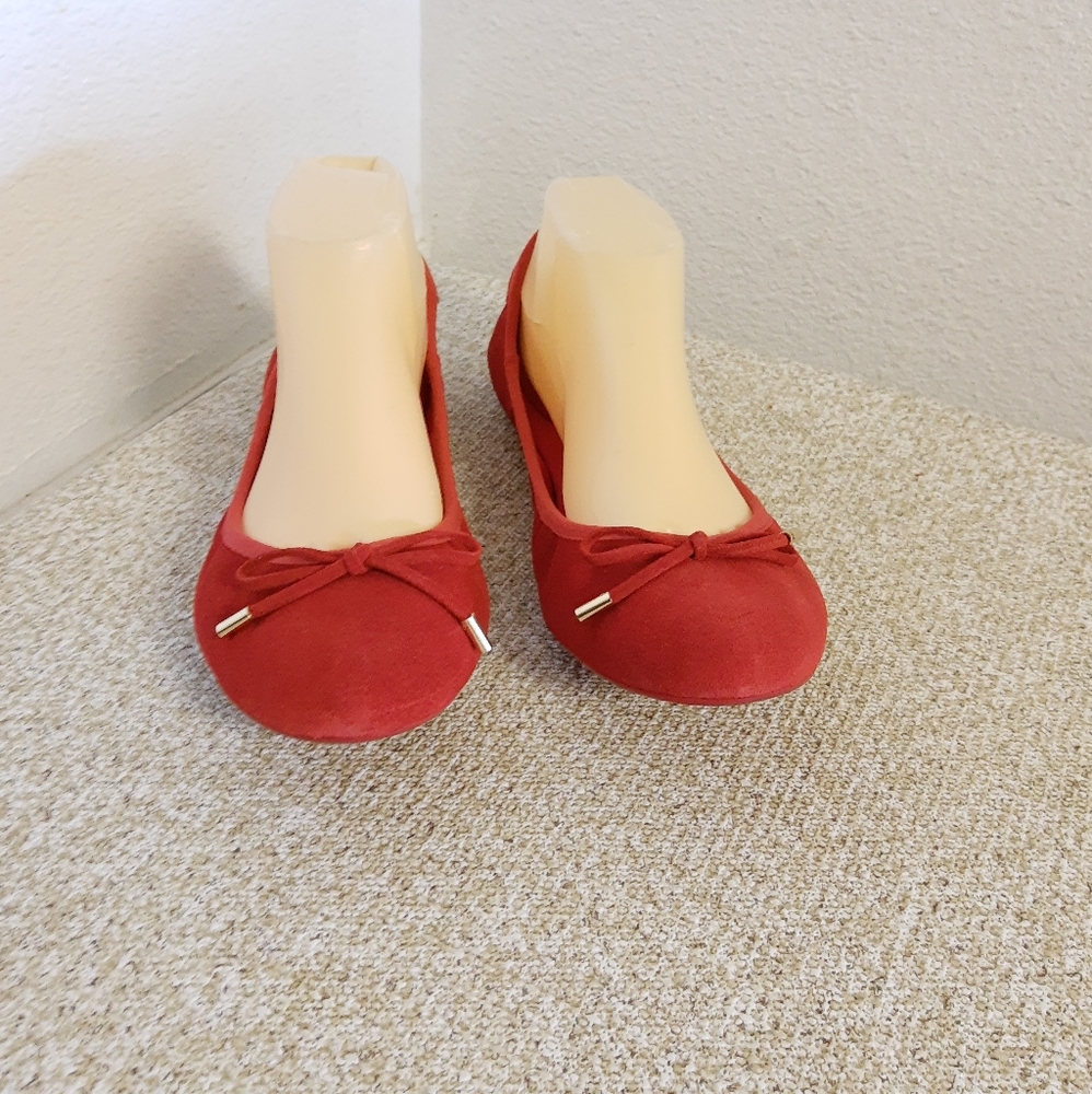 Michael Michael Kors Red Suede Ballet Shoes - Picture 4 of 7